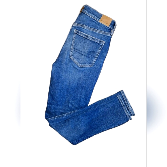 American Eagle Outfitters Stretch Womens Size 8 Blue Skinny Jeans EUC - Picture 1 of 16